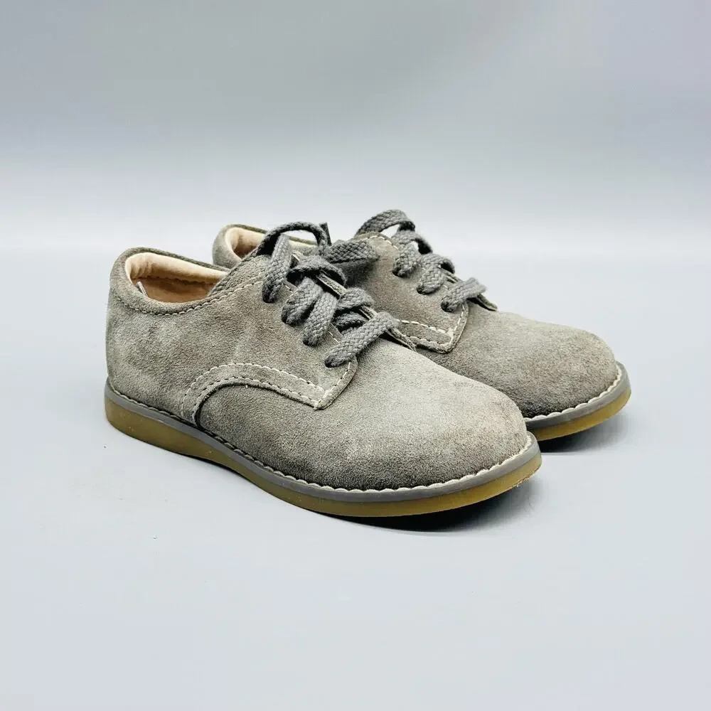 Footmates Shoes Boys 7 Gray Suede Oxford Arch Support Classic Dress